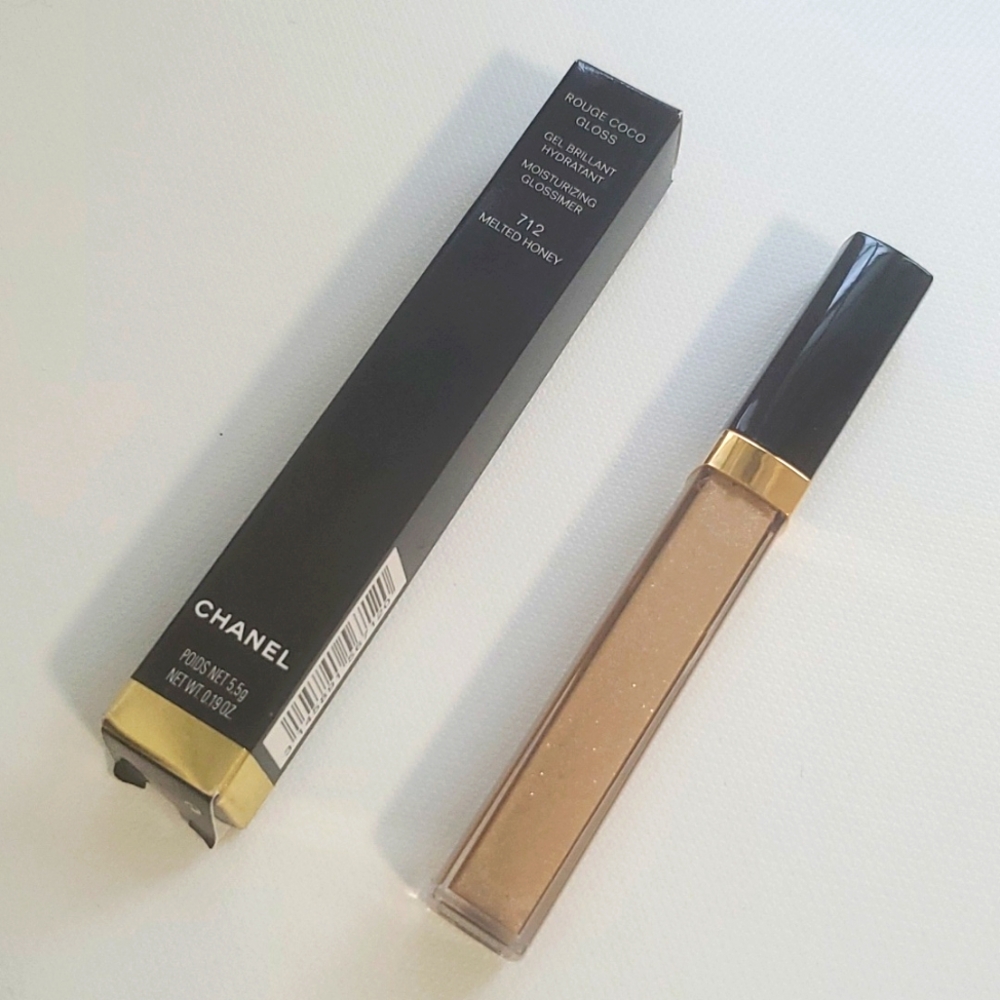 CHANEL Rouge Coco Gloss Moisturizing Glossimer in 712 Melted Honey AUTHENTIC
